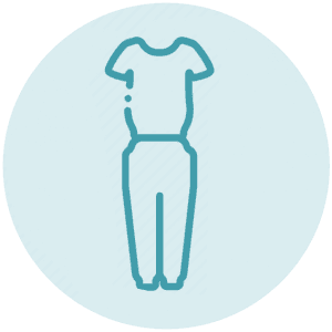 Tekening van een broek en shirt