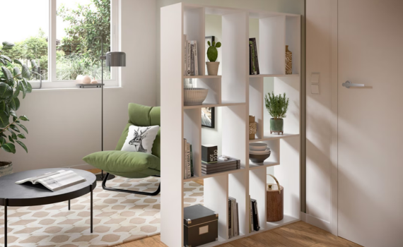 Boekenkast in de woonkamer