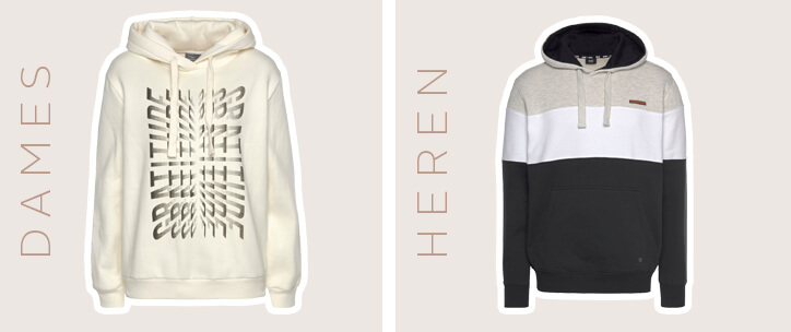 Voorbeeld sportieve hoodies mannen en vrouwen