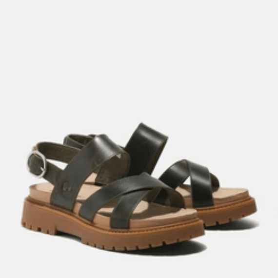 Zwarte sandalen met een dikke zool