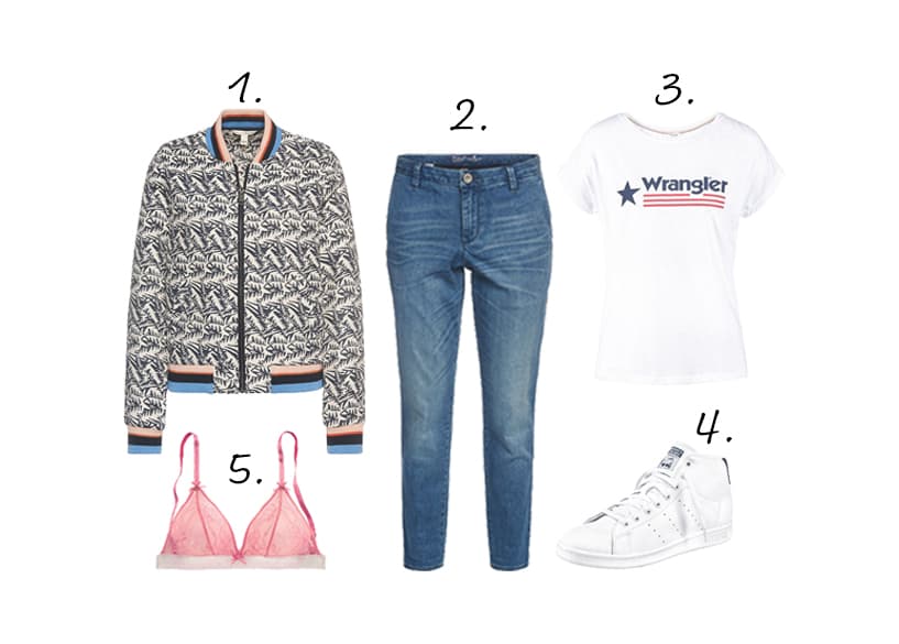 Alle onderdelen voor een comfortabele outfit met een stretchy jeans