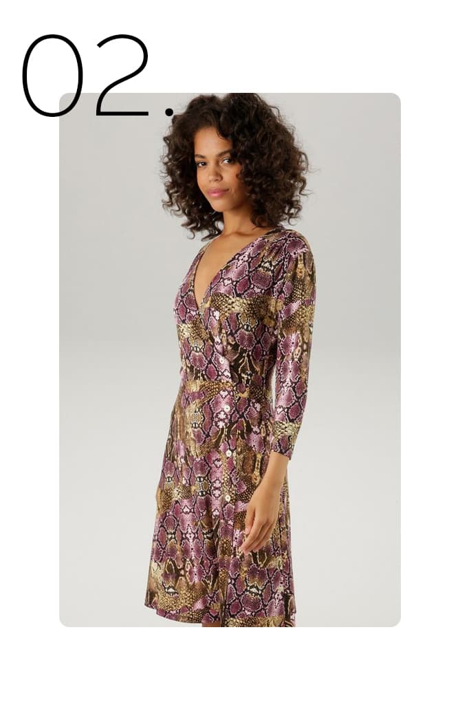 Jerseyjurk met extravagante, kleurrijke slang-print