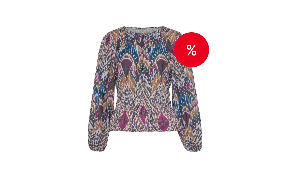 Lascana Blouse met lange mouwen met modieuze rimpelingen