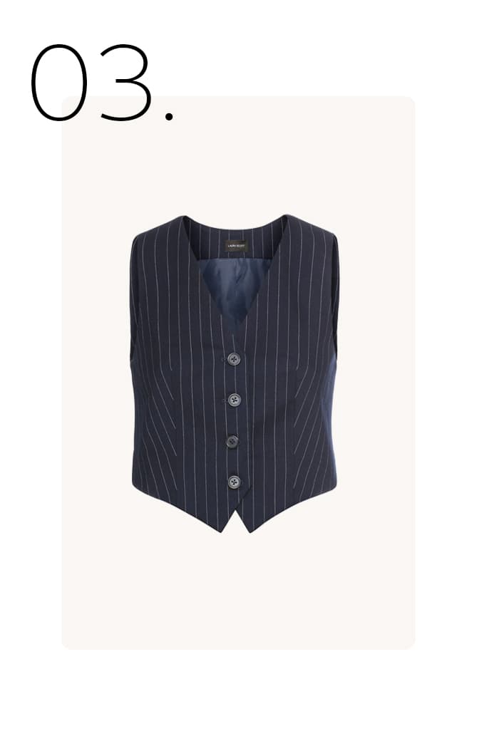 Gilet met krijtstrepen