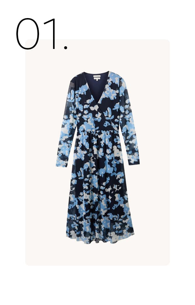 Midi-jurk met bloemenpatroon