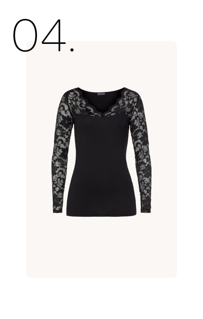 Kanten lange mouwen shirt