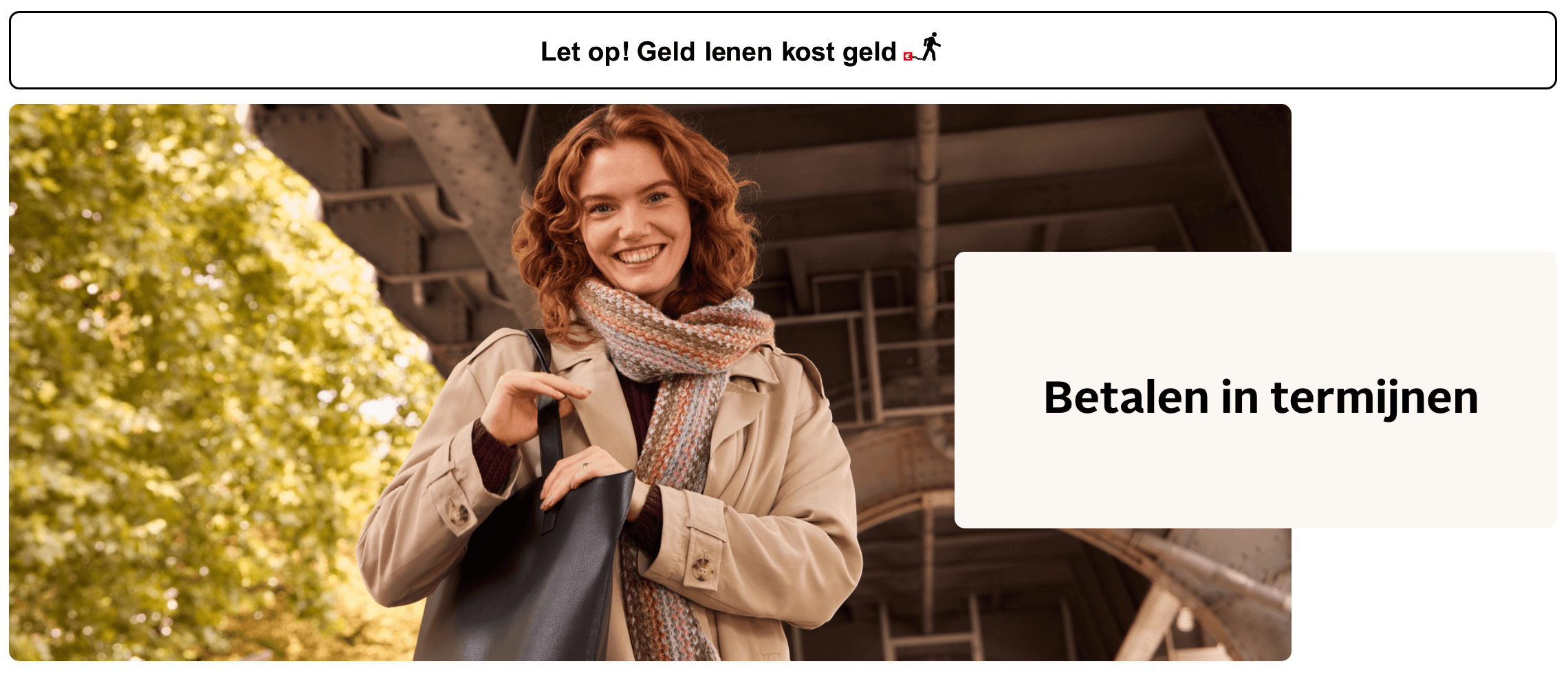 Hoofdbanner betalen in termijnen