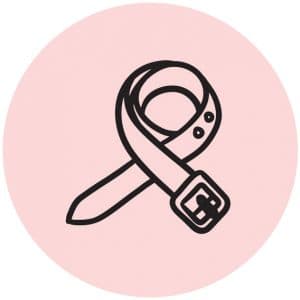 Cirkel met een getekende riem erin