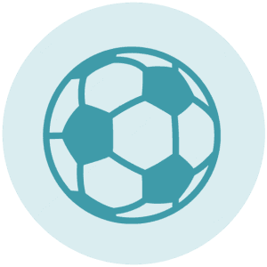 Cirkel met getekende voetbal erin