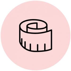 Cirkel met een getekend meetlint erin