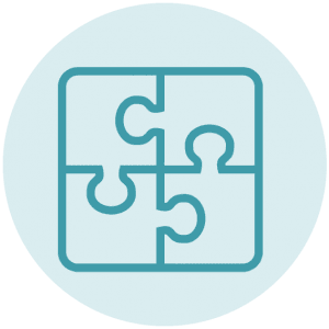 Cirkel met getekende puzzel erin