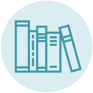 Cirkel met getekende boeken erin