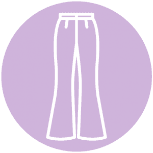 Cirkel met getekende broek erin