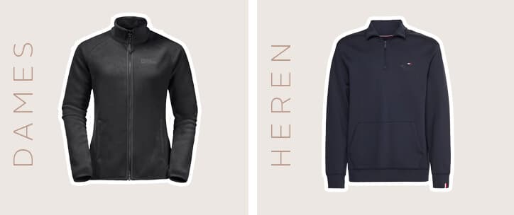 Voorbeeld fleece trui mannen en vrouwen