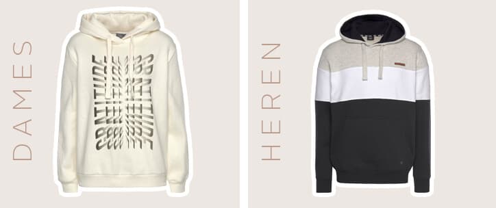 Voorbeeld sportieve hoodies mannen en vrouwen