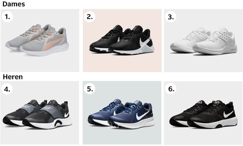 Schoenen voor mannen en vrouwen die je naar de sportschool zou kunnen dragen