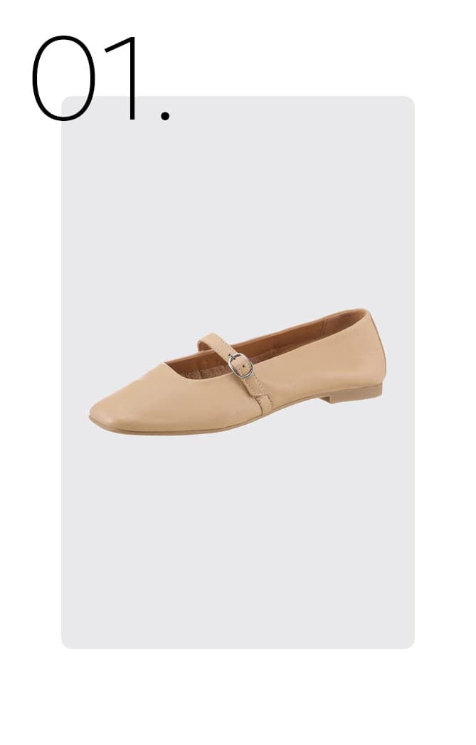 beige ballerina met gesp