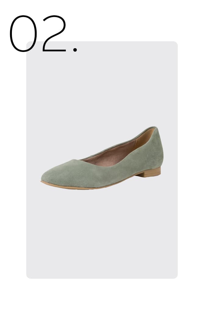 Groene ballerina met gesp