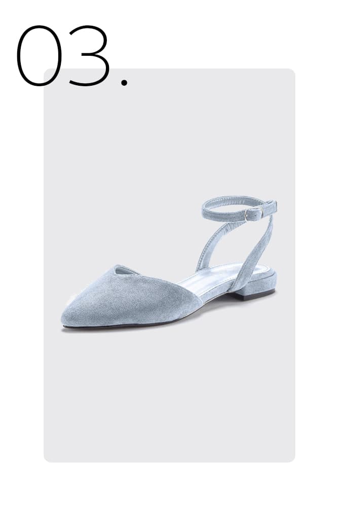 blauwe ballerina's met gesp