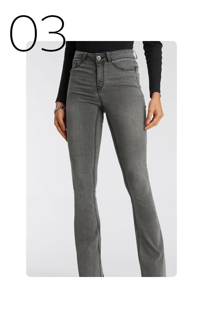 donkergrijze flared jeans