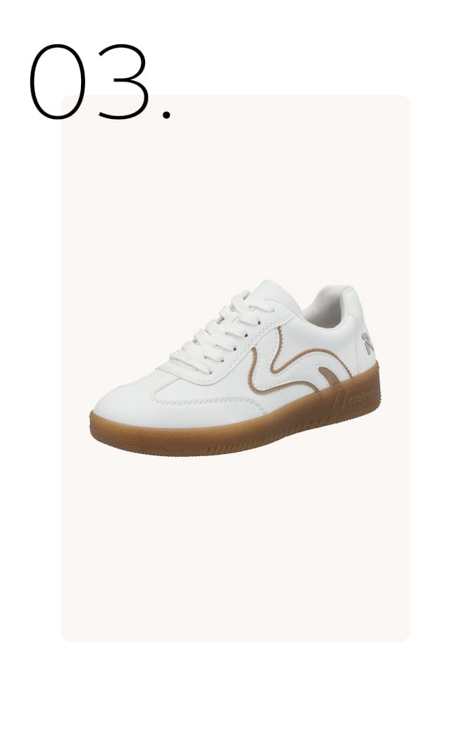 Witte sneakers met bruine accenten