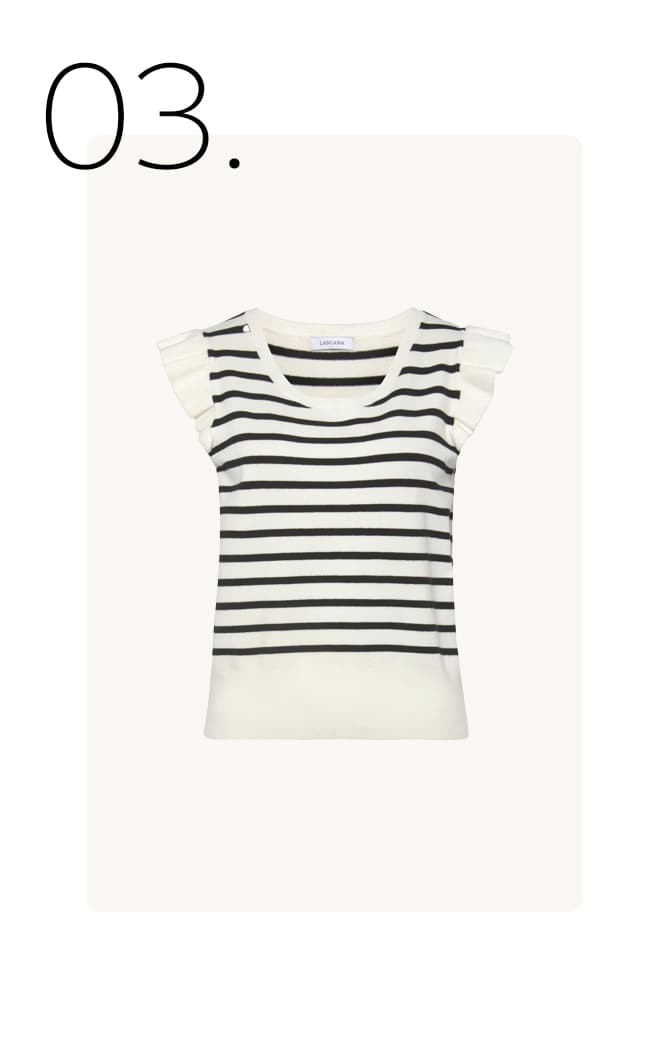 Shirt zonder mouwen met gestreepte print