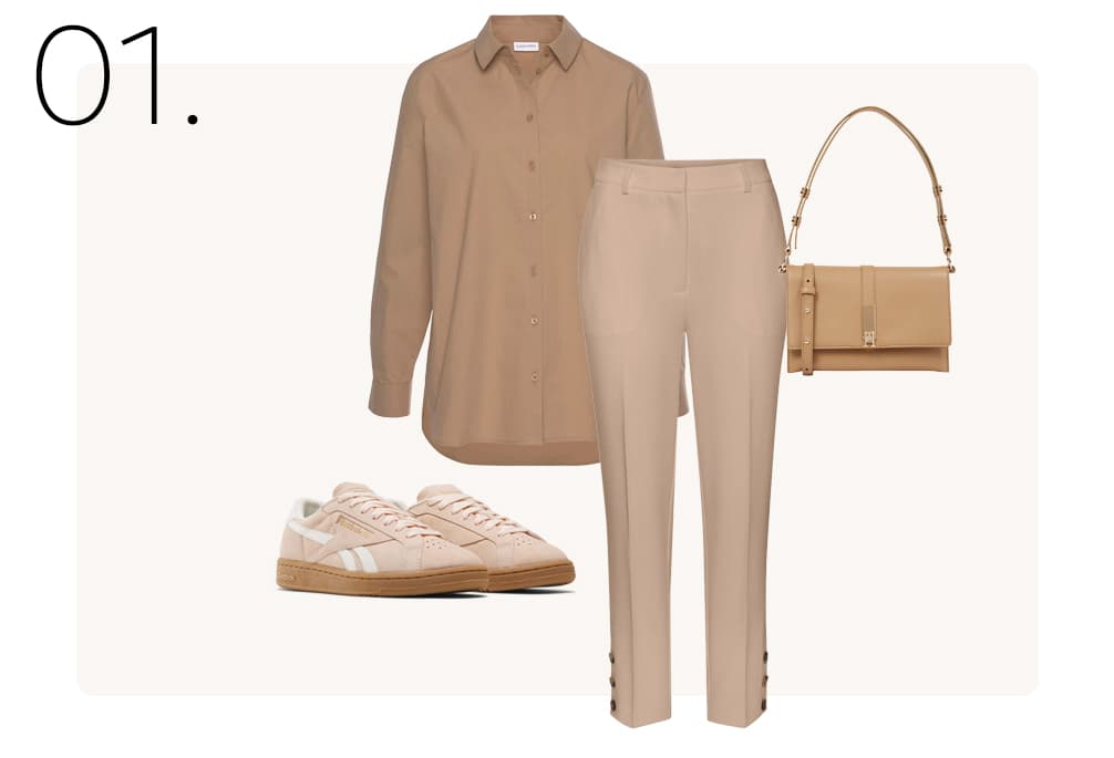 Outfitinspiratie met bruine sneakers 1
