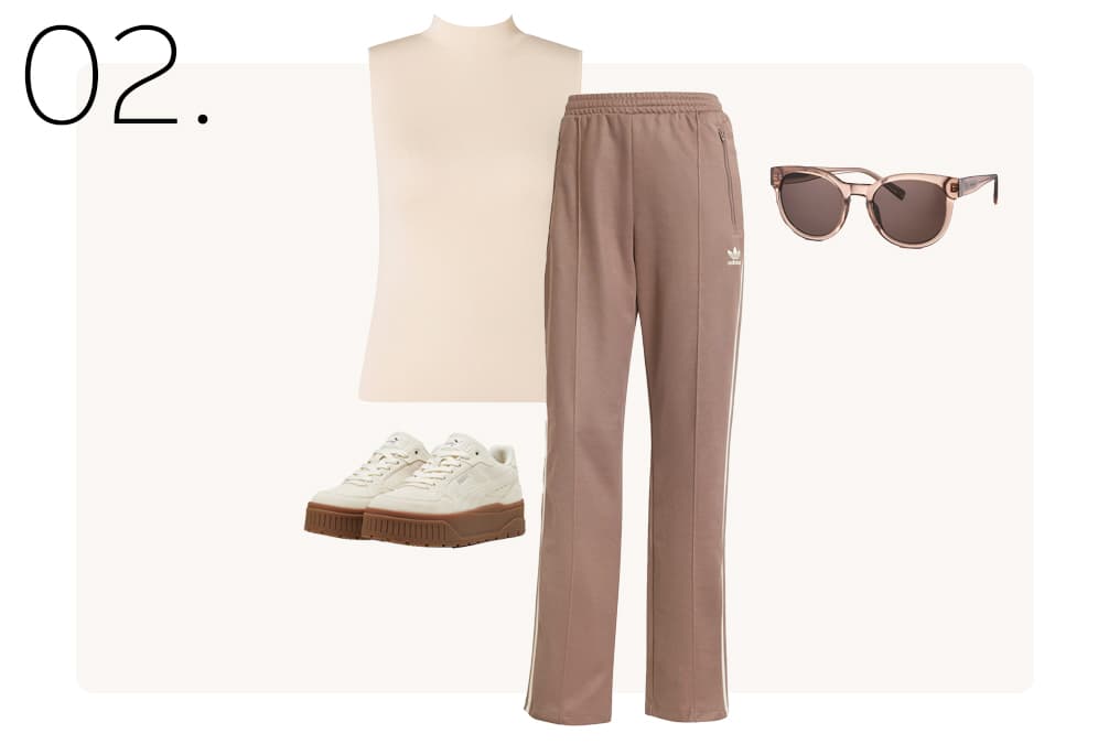 Outfitinspiratie met bruine sneakers 2
