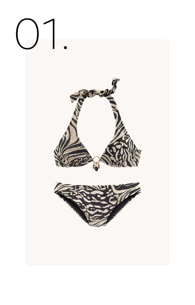 Beugelbikini dierenprint