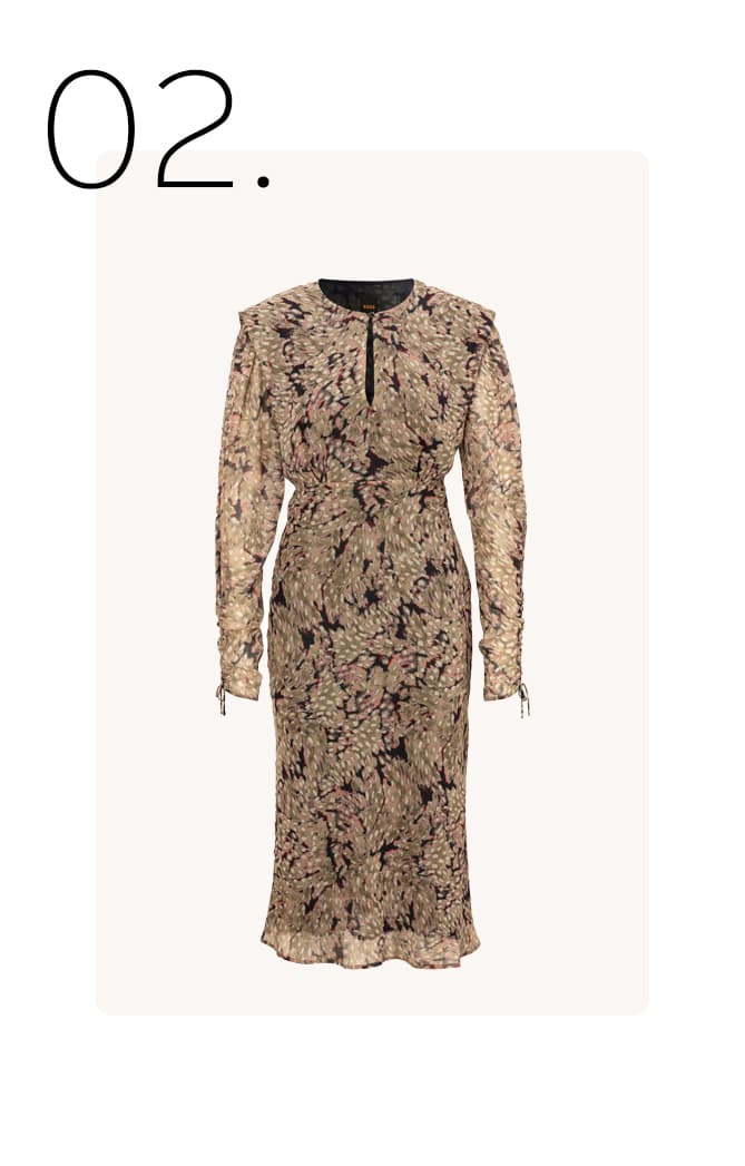 Groene jurk met planten print