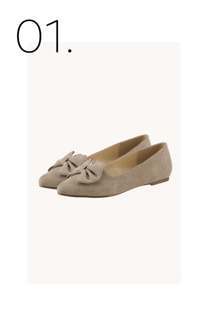 Bruine ballerina met strik