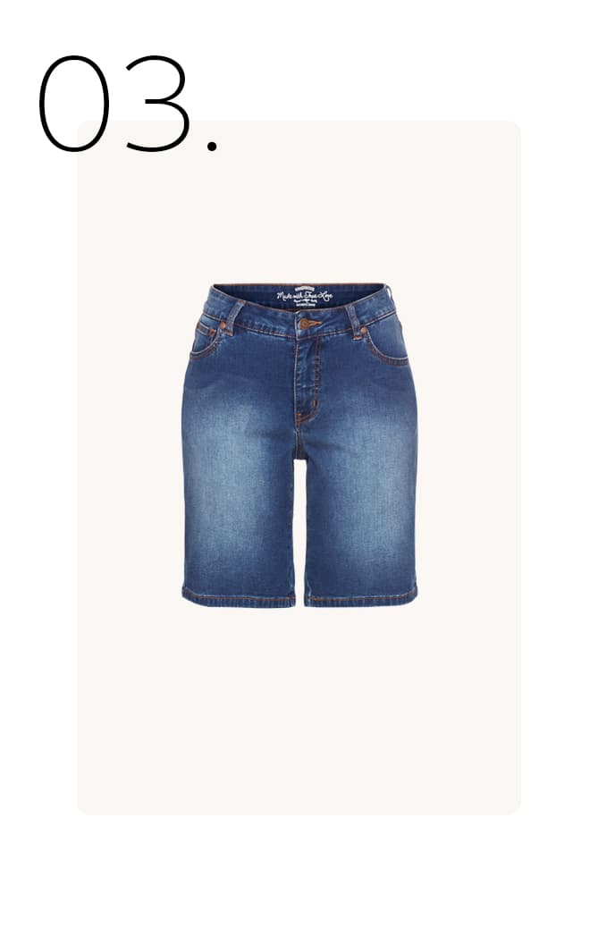 High-waist jeansbermuda
