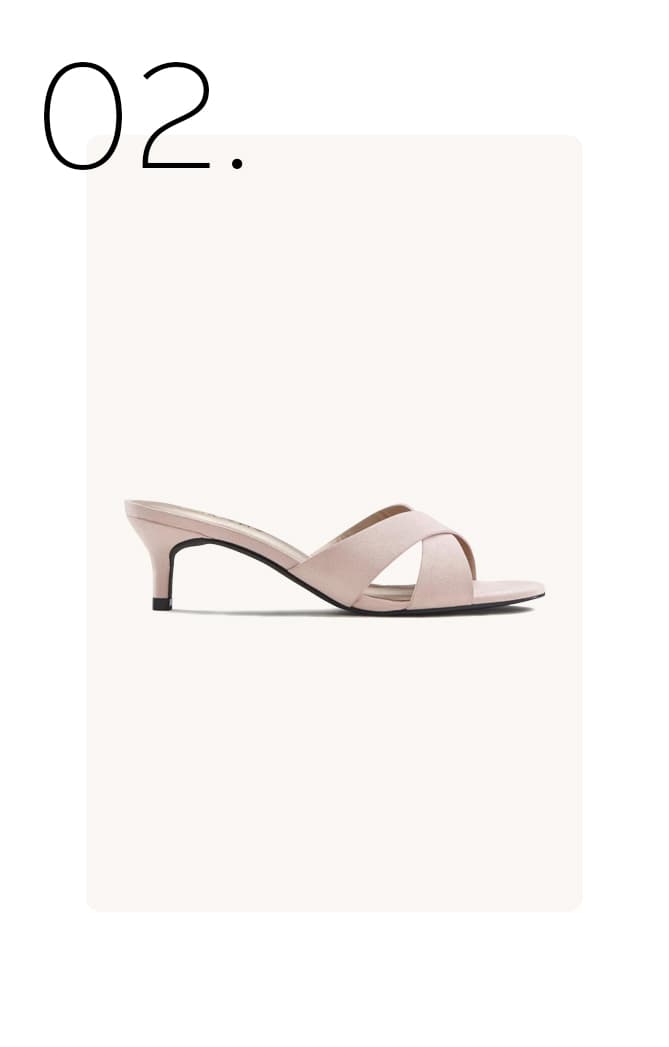 Mule slippers met kleine hak