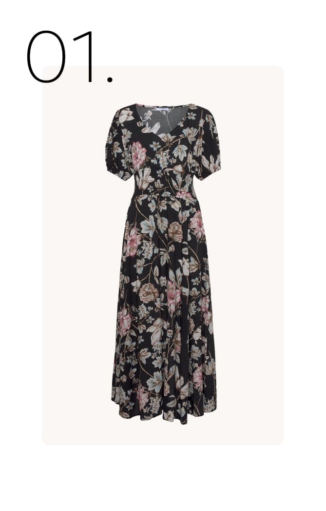 Lange jurk met bloemenprint