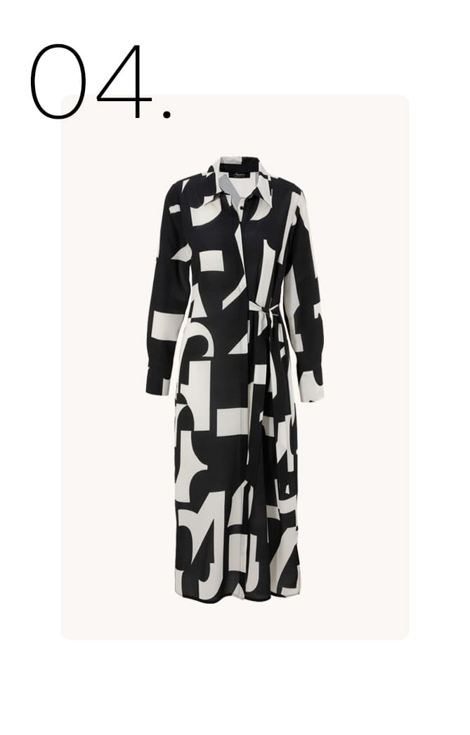 Midi-jurk met zijbinddetail