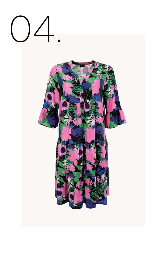 PLUS midi-jurk met bloemenprint