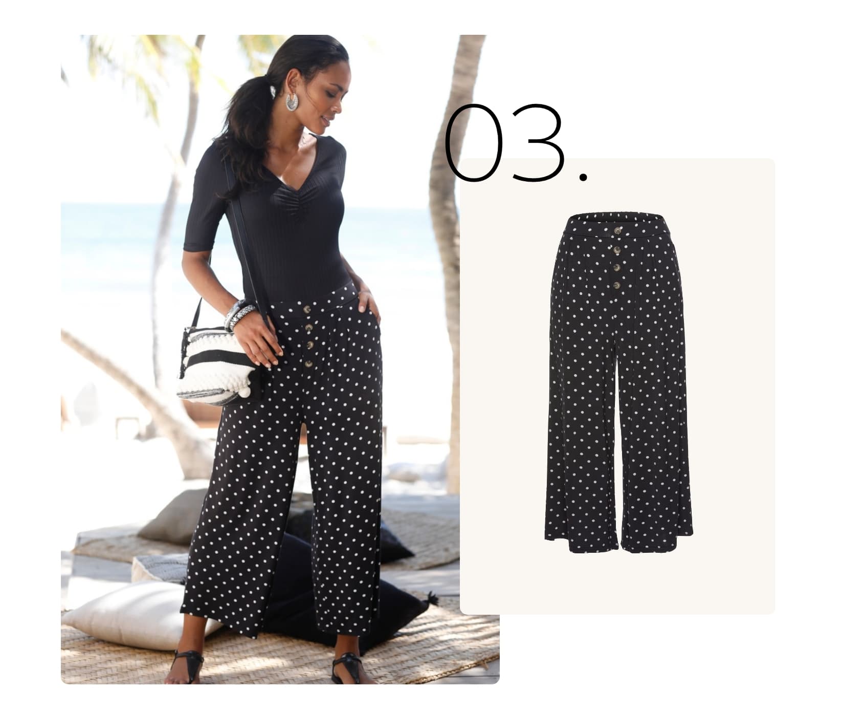 Culotte met stippenprint