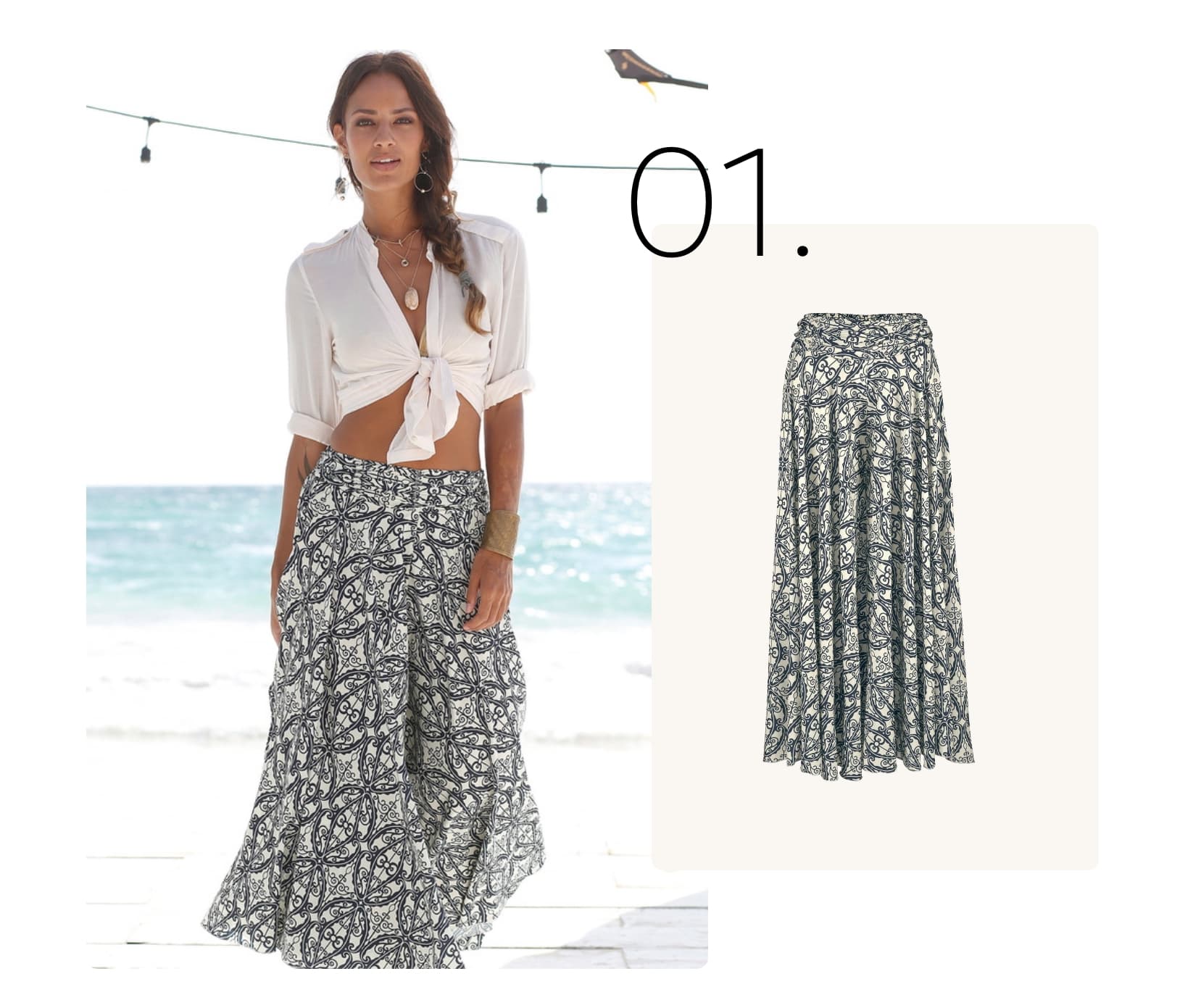 Broekrok met all-over print