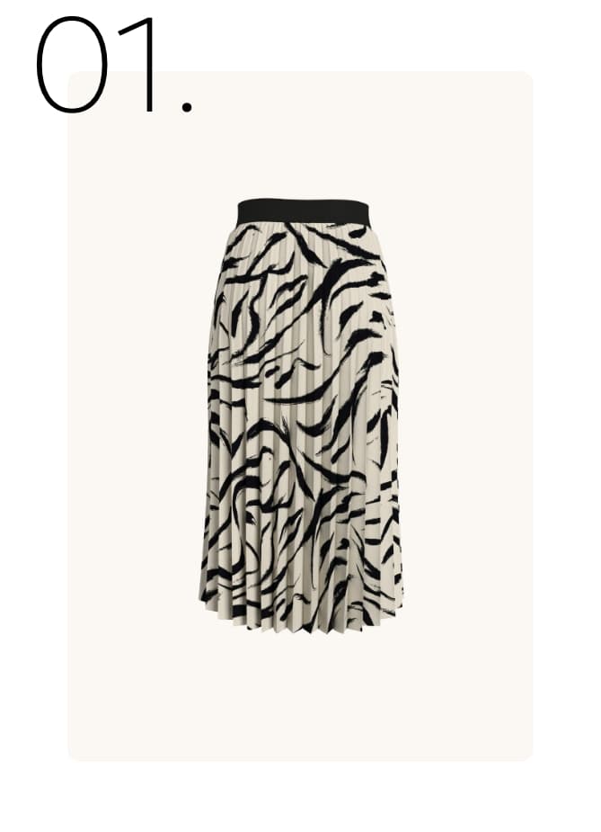 plisserok met print