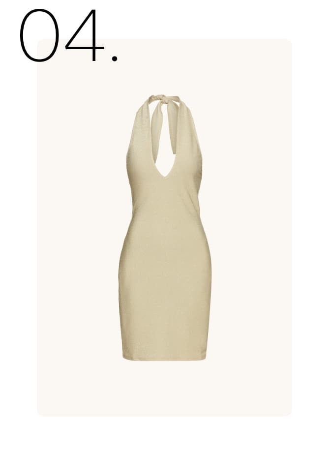 Beige halterjurk